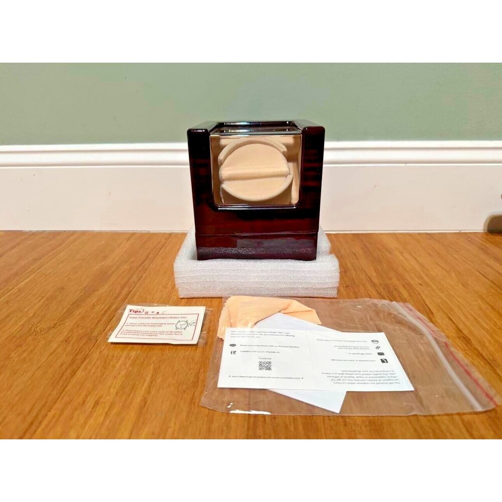CHIYODA Watch Winder for Single Automatic Watches Solid Wood with Mabuchi Motor